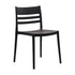 Black |#| Commercial All-Weather Resin Patio Stack Chair with Slatted Backrest