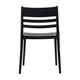 Black |#| Commercial All-Weather Resin Patio Stack Chair with Slatted Backrest