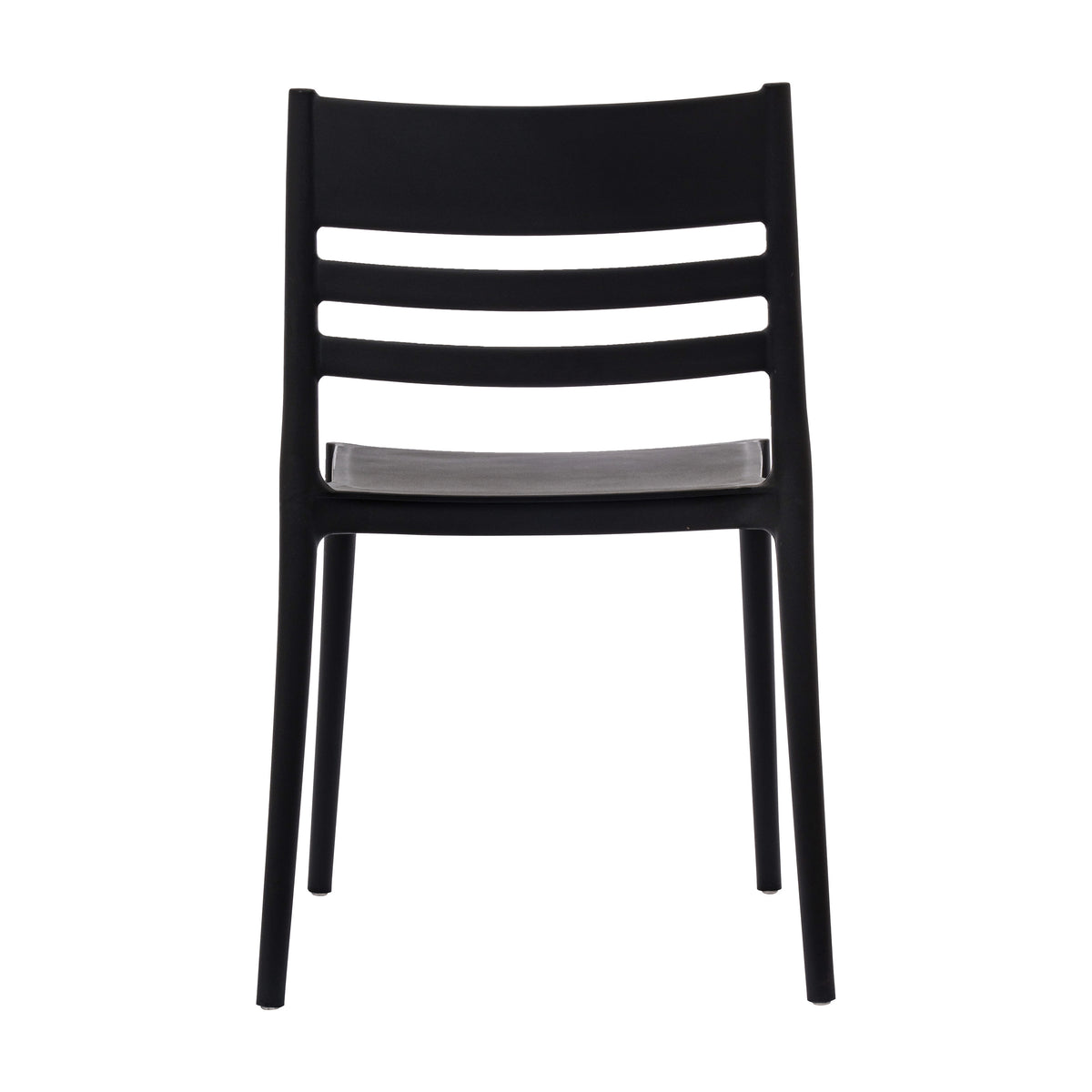 Black |#| Commercial All-Weather Resin Patio Stack Chair with Slatted Backrest