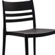 Black |#| Commercial All-Weather Resin Patio Stack Chair with Slatted Backrest