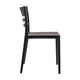 Black |#| Commercial All-Weather Resin Patio Stack Chair with Slatted Backrest