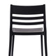 Black |#| Commercial All-Weather Resin Patio Stack Chair with Slatted Backrest