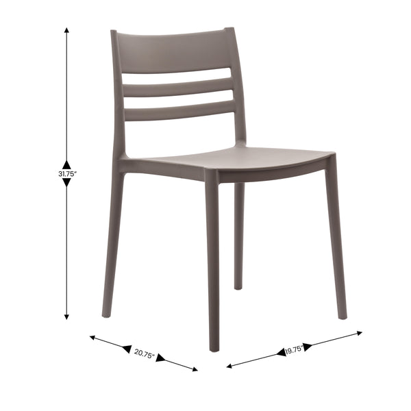 Gray |#| Commercial All-Weather Gray Resin Patio Stack Chair with Slatted Backrest