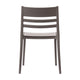 Gray |#| Commercial All-Weather Gray Resin Patio Stack Chair with Slatted Backrest