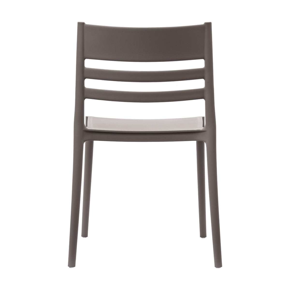 Gray |#| Commercial All-Weather Gray Resin Patio Stack Chair with Slatted Backrest