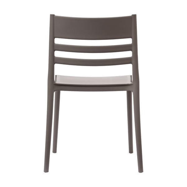 Gray |#| Commercial All-Weather Gray Resin Patio Stack Chair with Slatted Backrest