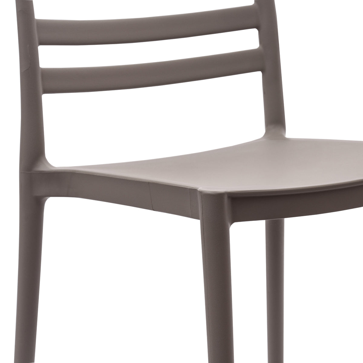 Gray |#| Commercial All-Weather Gray Resin Patio Stack Chair with Slatted Backrest