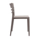 Gray |#| Commercial All-Weather Gray Resin Patio Stack Chair with Slatted Backrest