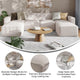 Cream |#| Contemporary 6 Piece Modular Sectional Sofa with 2 Ottomans in Cream Fabric