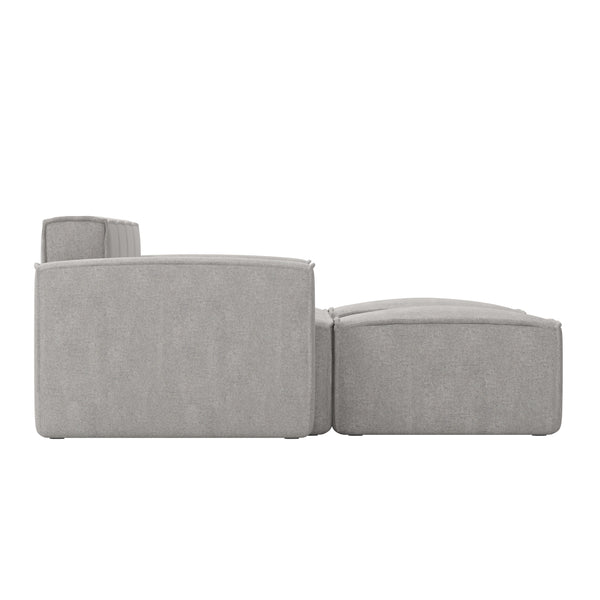 Gray |#| Contemporary 6 Piece Modular Sectional Sofa with 2 Ottomans in Gray Fabric