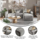 Gray |#| Contemporary 4 Piece Modular Sectional Sofa with Ottoman in Gray Fabric