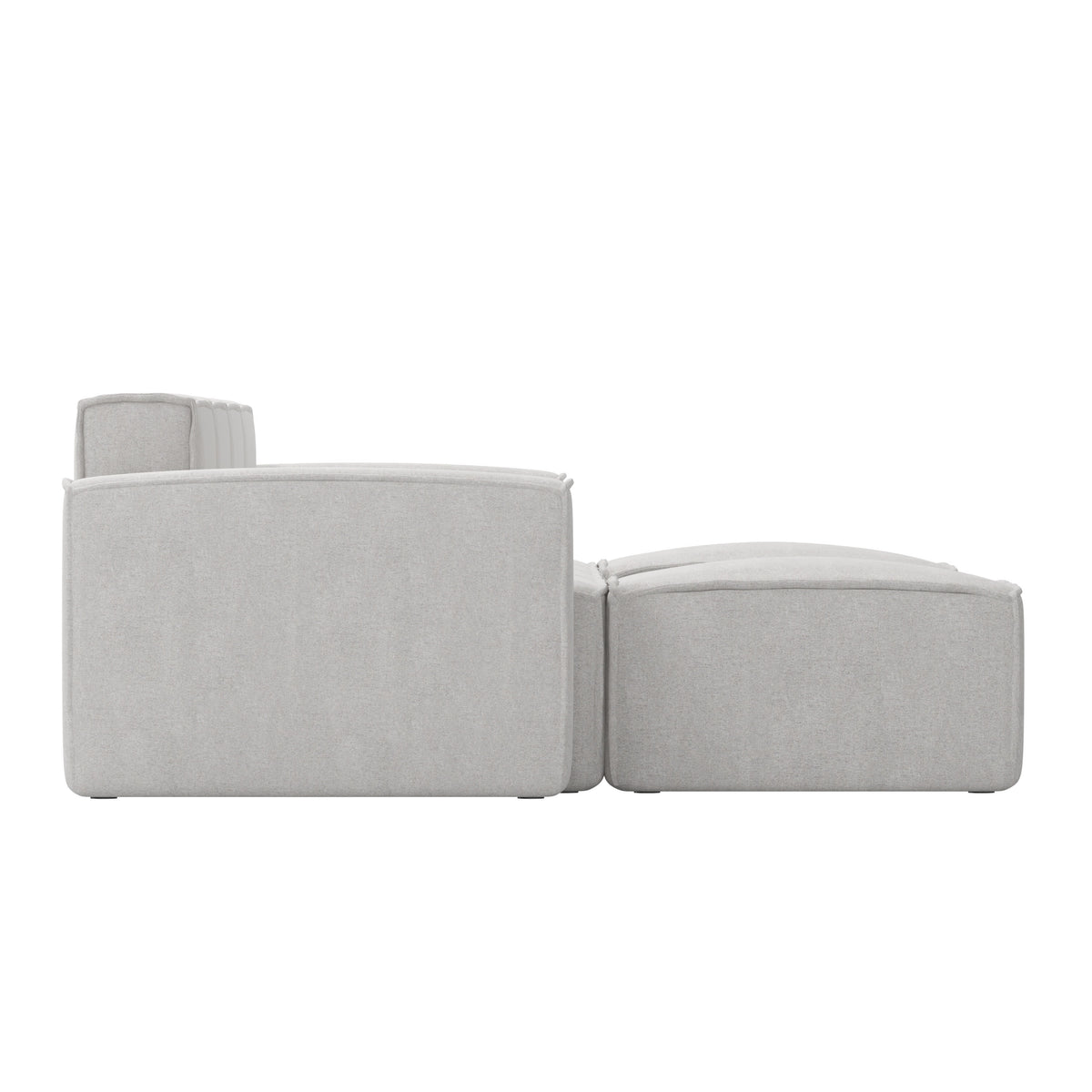 Cream |#| Contemporary 6 Piece Modular Sectional Sofa with 2 Ottomans in Cream Fabric