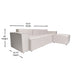 Cream |#| Contemporary 4 Piece Modular Sectional Sofa with Ottoman in Cream Fabric