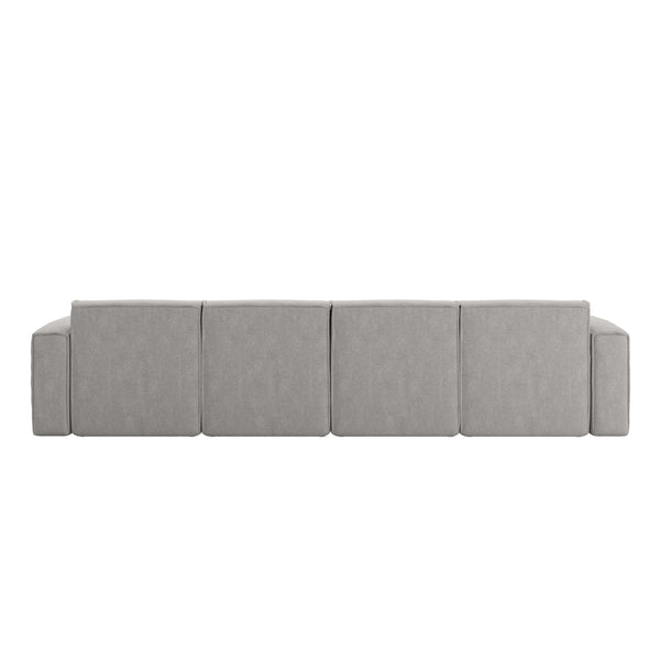 Gray |#| Contemporary 6 Piece Modular Sectional Sofa with 2 Ottomans in Gray Fabric