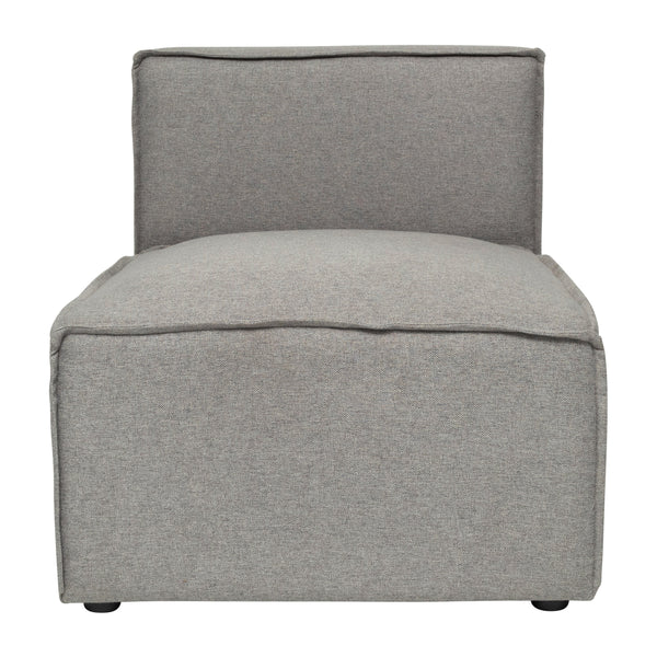 Gray |#| Contemporary Modular Sectional Sofa Armless Middle Chair in Gray Fabric