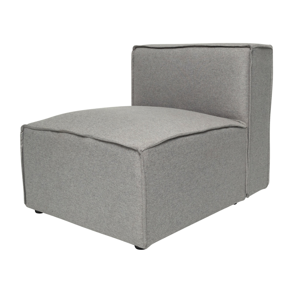 Gray |#| Contemporary Modular Sectional Sofa Armless Middle Chair in Gray Fabric