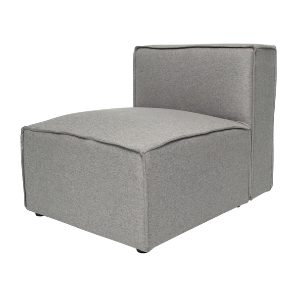 Gray |#| Contemporary Modular Sectional Sofa Armless Middle Chair in Gray Fabric
