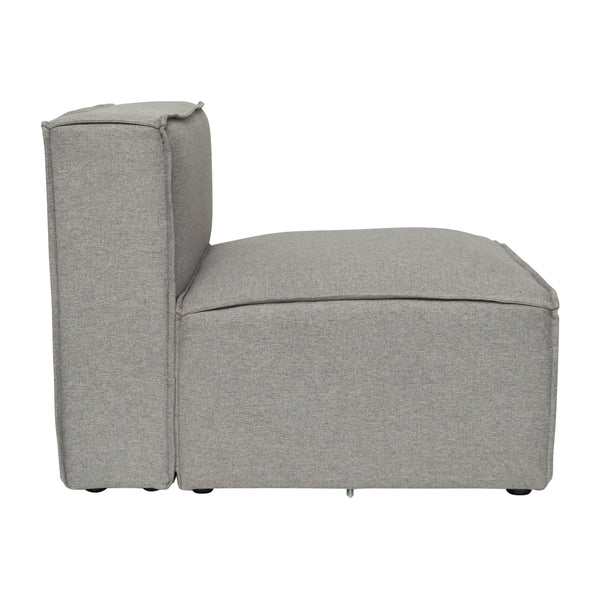 Gray |#| Contemporary Modular Sectional Sofa Armless Middle Chair in Gray Fabric