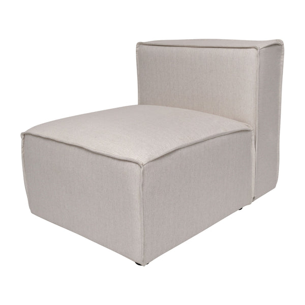 Cream |#| Contemporary Modular Sectional Sofa Armless Middle Chair in Cream Fabric