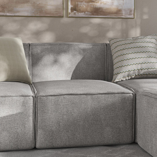 Gray |#| Contemporary Modular Sectional Sofa Armless Middle Chair in Gray Fabric