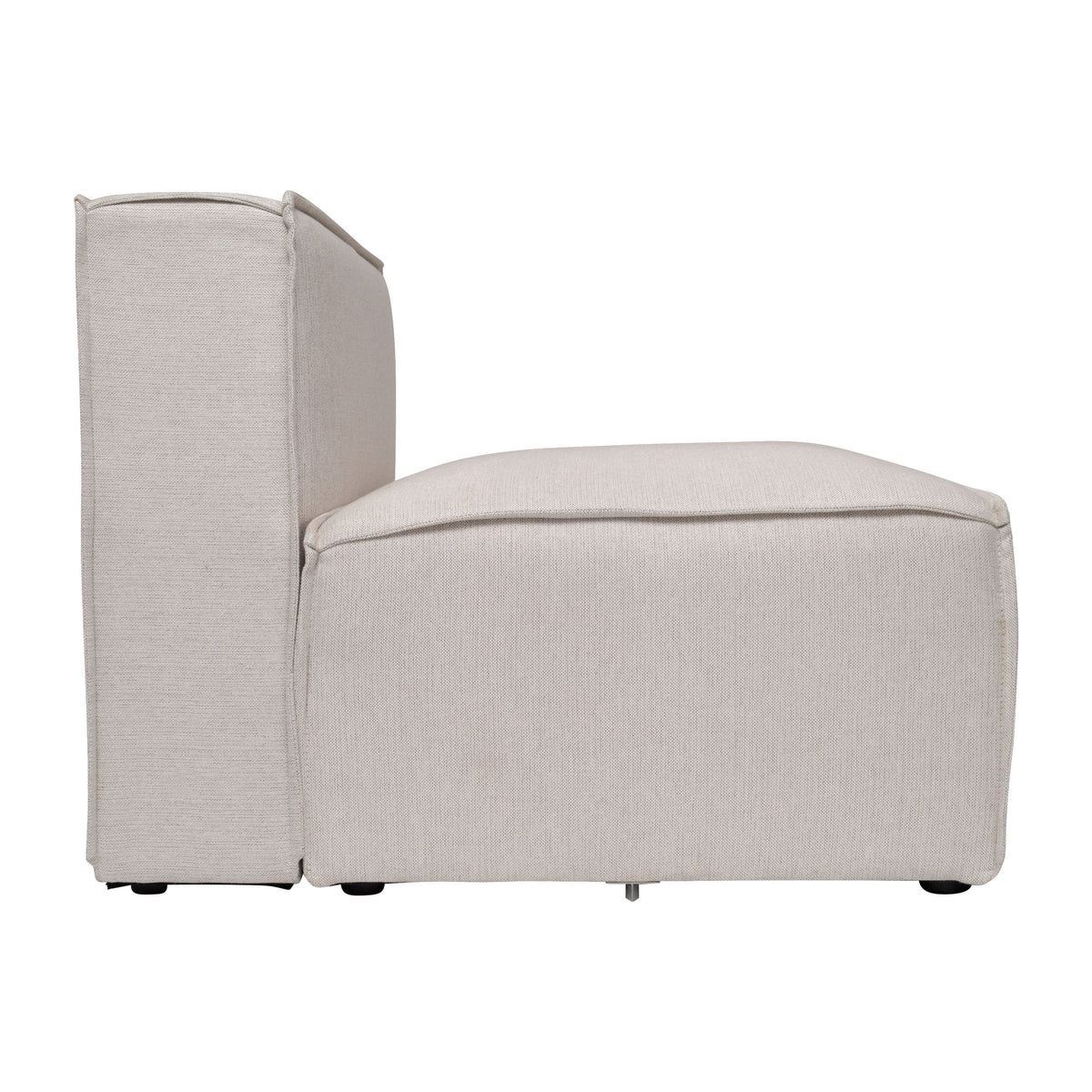 Cream |#| Contemporary Modular Sectional Sofa Armless Middle Chair in Cream Fabric