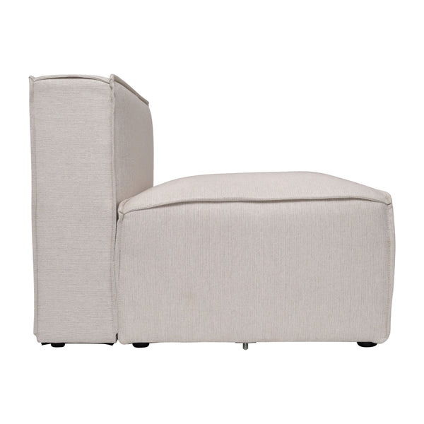 Cream |#| Contemporary Modular Sectional Sofa Armless Middle Chair in Cream Fabric