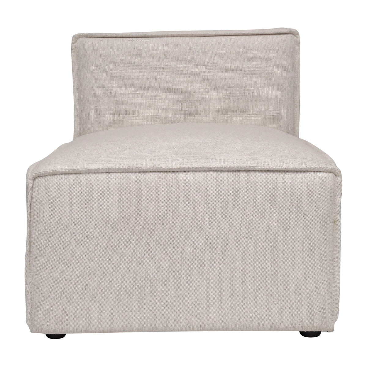 Cream |#| Contemporary Modular Sectional Sofa Armless Middle Chair in Cream Fabric