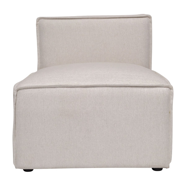 Cream |#| Contemporary Modular Sectional Sofa Armless Middle Chair in Cream Fabric
