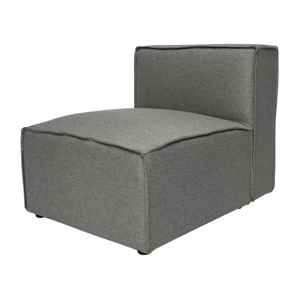 Dark Gray |#| Contemporary Modular Sectional Sofa Armless Middle Chair in Dark Gray Fabric