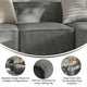 Dark Gray |#| Contemporary Modular Sectional Sofa Armless Middle Chair in Dark Gray Fabric