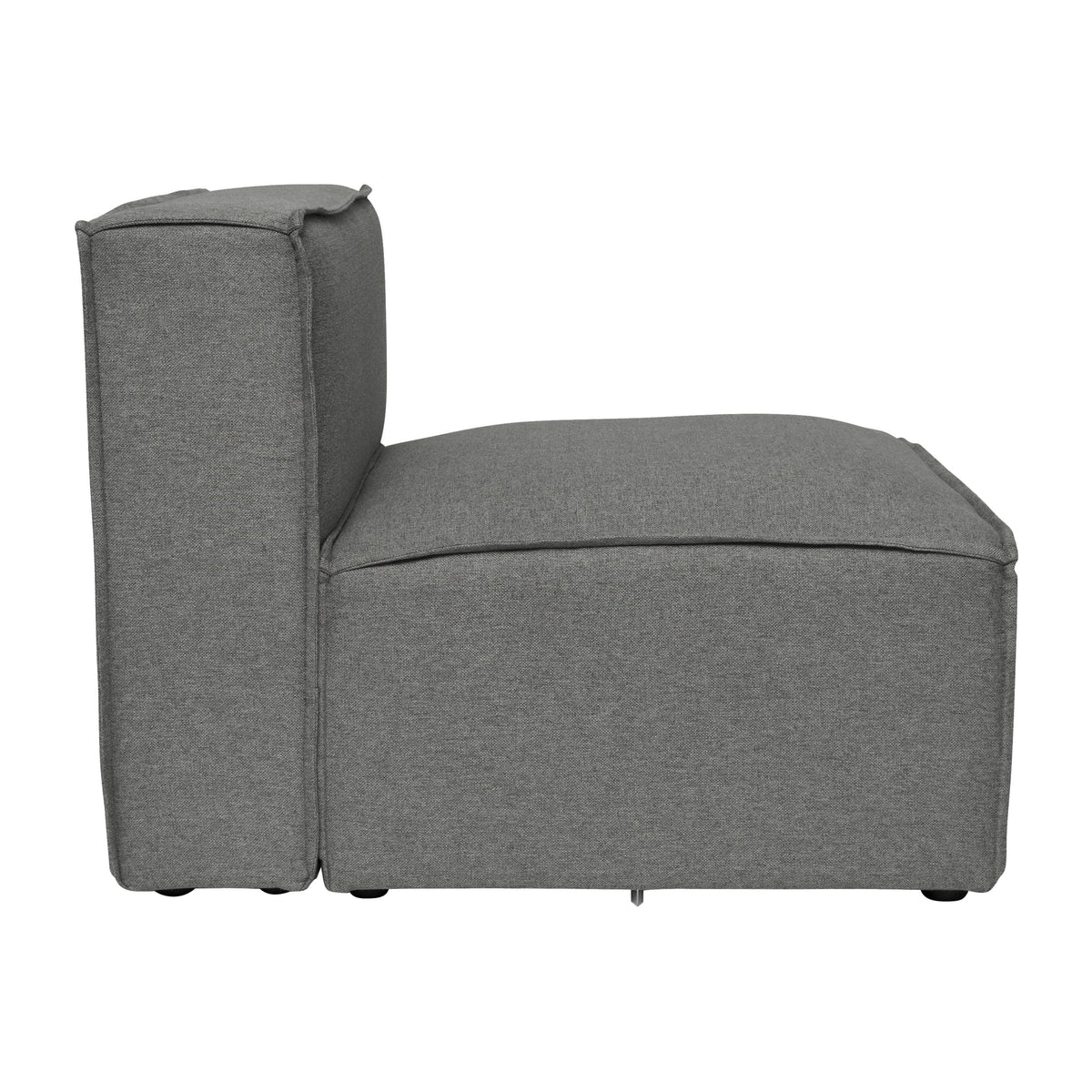 Dark Gray |#| Contemporary Modular Sectional Sofa Armless Middle Chair in Dark Gray Fabric