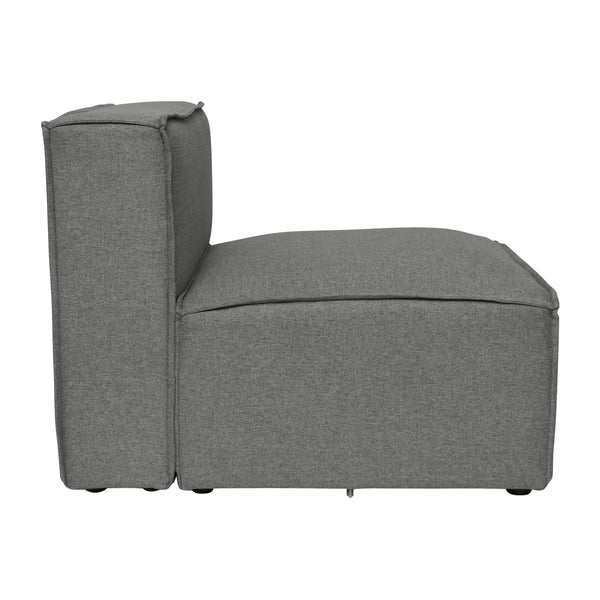 Dark Gray |#| Contemporary Modular Sectional Sofa Armless Middle Chair in Dark Gray Fabric