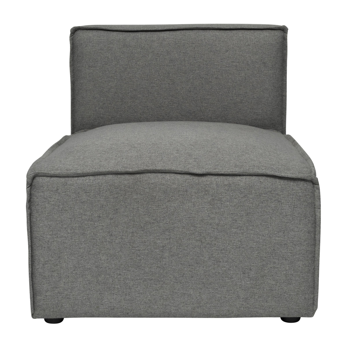Dark Gray |#| Contemporary Modular Sectional Sofa Armless Middle Chair in Dark Gray Fabric