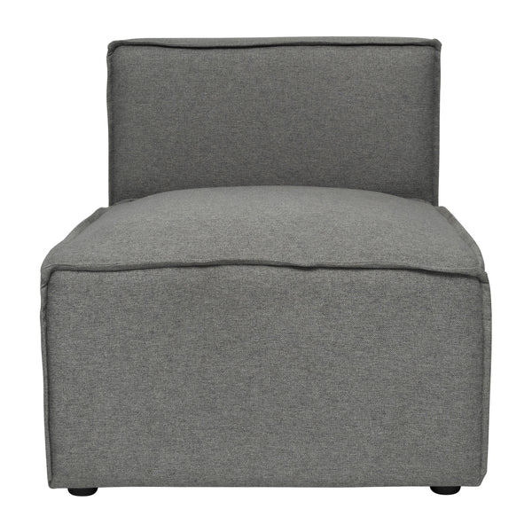 Dark Gray |#| Contemporary Modular Sectional Sofa Armless Middle Chair in Dark Gray Fabric
