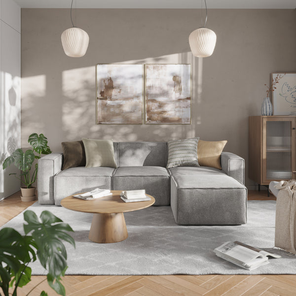 Gray |#| Contemporary Modular Sectional Sofa Armless Middle Chair in Gray Fabric