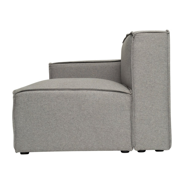 Gray |#| Contemporary Modular Sectional Sofa Left Side Chair with Armrest - Gray Fabric