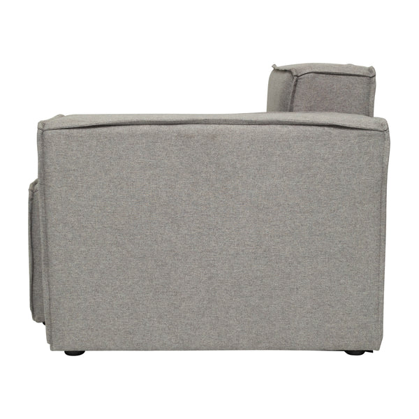 Gray |#| Contemporary Modular Sectional Sofa Right Side Chair with Armrest - Gray Fabric