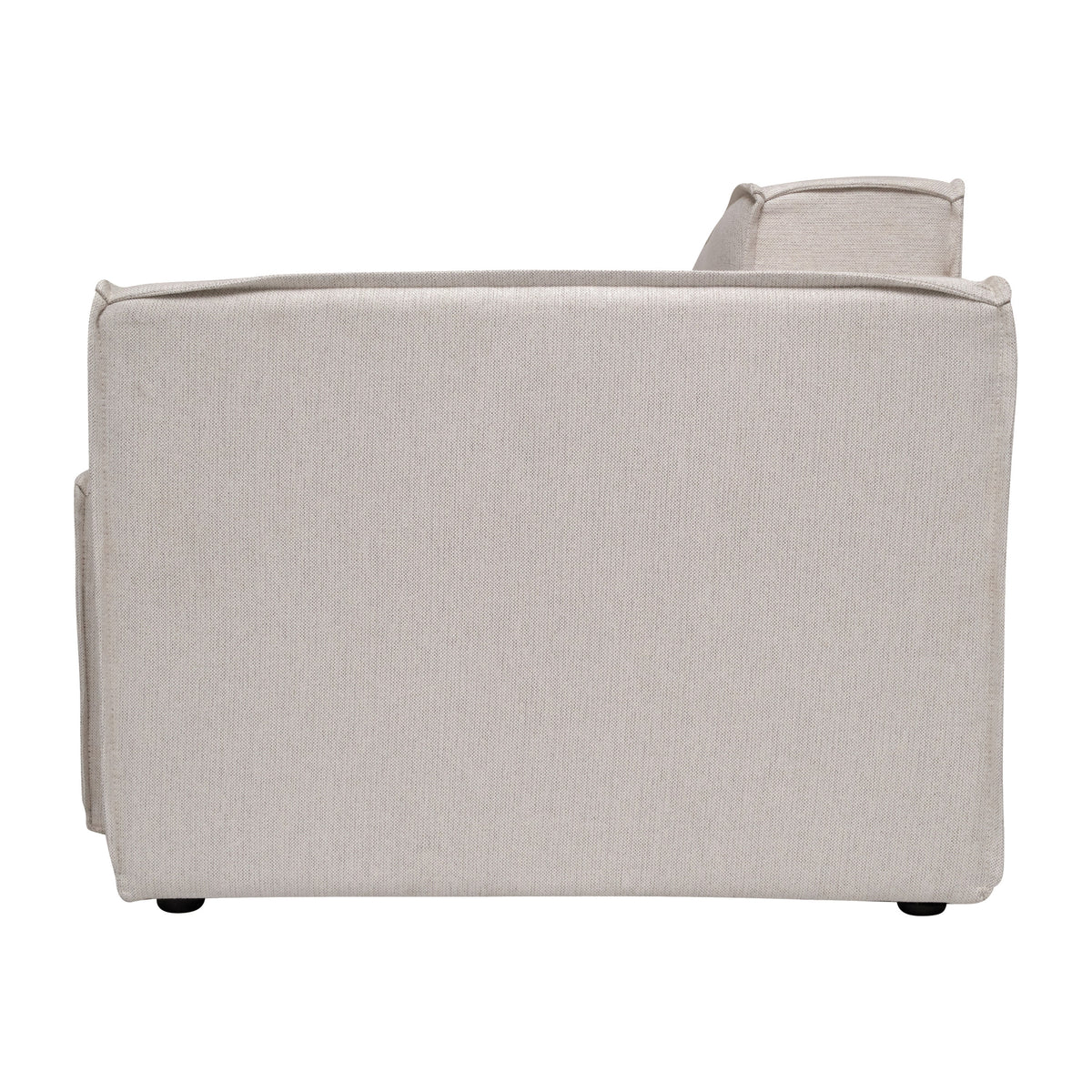 Cream |#| Contemporary Modular Sectional Sofa Right Side Chair with Armrest - Cream Fabric