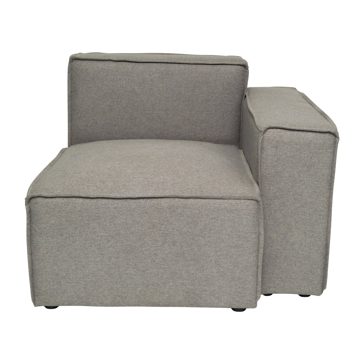 Gray |#| Contemporary Modular Sectional Sofa Right Side Chair with Armrest - Gray Fabric