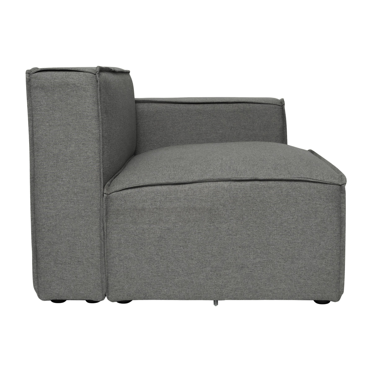 Dark Gray |#| Contemporary Modular Sectional Sofa Right Side Chair with Armrest - DK GY Fabric