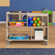 Commercial Wooden Mobile Storage Cart with 4 Compartments - Bin, Natural