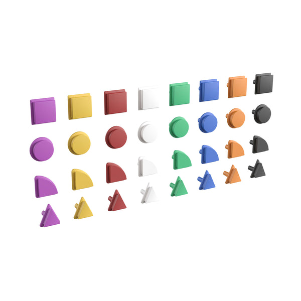 Commercial Grade 256 Piece Shapes Set for Modular STEAM Walls - Multicolor