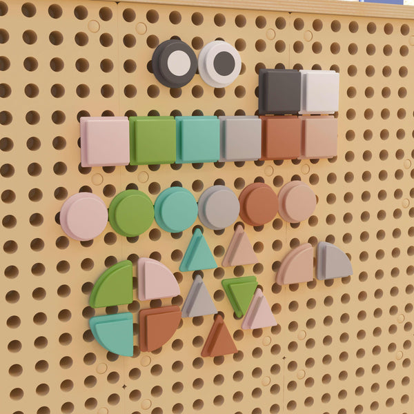 Commercial Grade 256 Piece Shapes Set for Modular STEAM Walls - Pastel