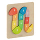 Commercial Grade Number Snake Wooden Puzzle Board - Natural/Multicolor