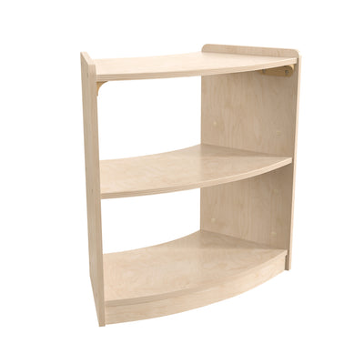 Bright Beginnings Commercial Grade Bow Front Wooden Classroom Open Corner Storage Unit, Safe, Kid Friendly Design - View 1