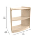Commercial Natural Finish Bow Front Wooden Classroom 2 Tier Corner Storage Unit