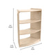 Commercial Natural Finish Bow Front Wooden Classroom 3 Tier Corner Storage Unit