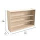 Commercial Grade Natural Finish Wooden Classroom Extra Wide 3 Shelf Storage Unit