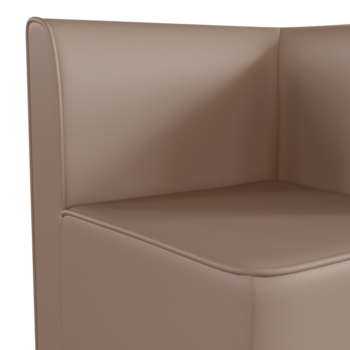 Commercial Grade Armless Modular 1-Seater Corner Chair - Neutral Vinyl