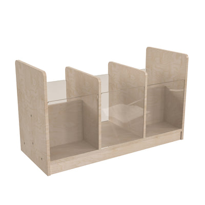 Bright Beginnings Commercial Grade Modular Double Sided Multipurpose Wooden Classroom Storage Unit with Transparent Sides - View 1